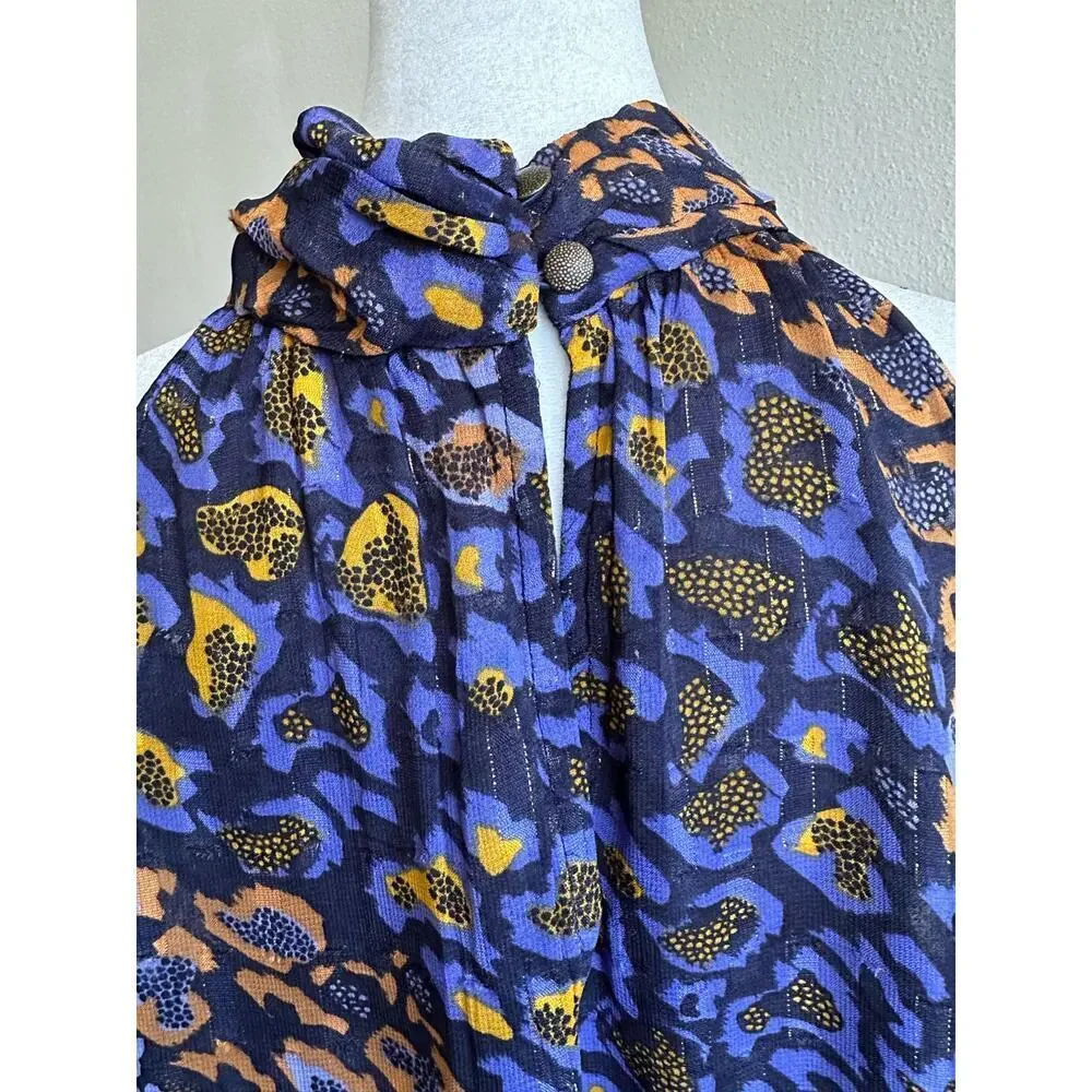 NWT By Anthropologie‎ Sleeveless Halter Tank Leopard Print Size L Retail $98